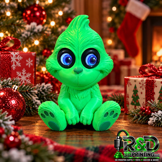Baby Grinch with electronic eyes