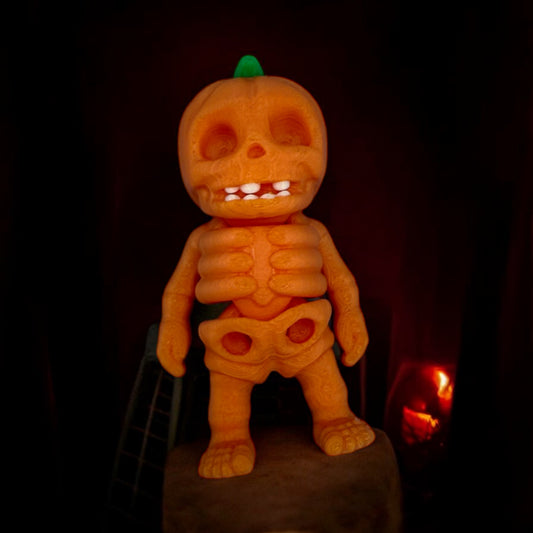 Tiny Skeleton Pumpkin