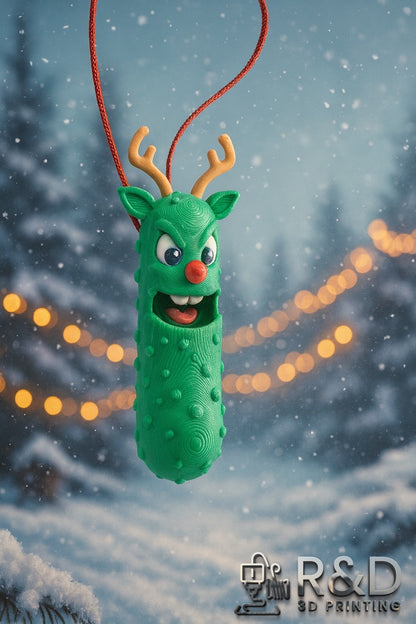 Rudolph the red nose pickle ornament