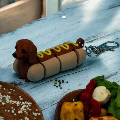 Hot Dog Dog Bag Charm (long)
