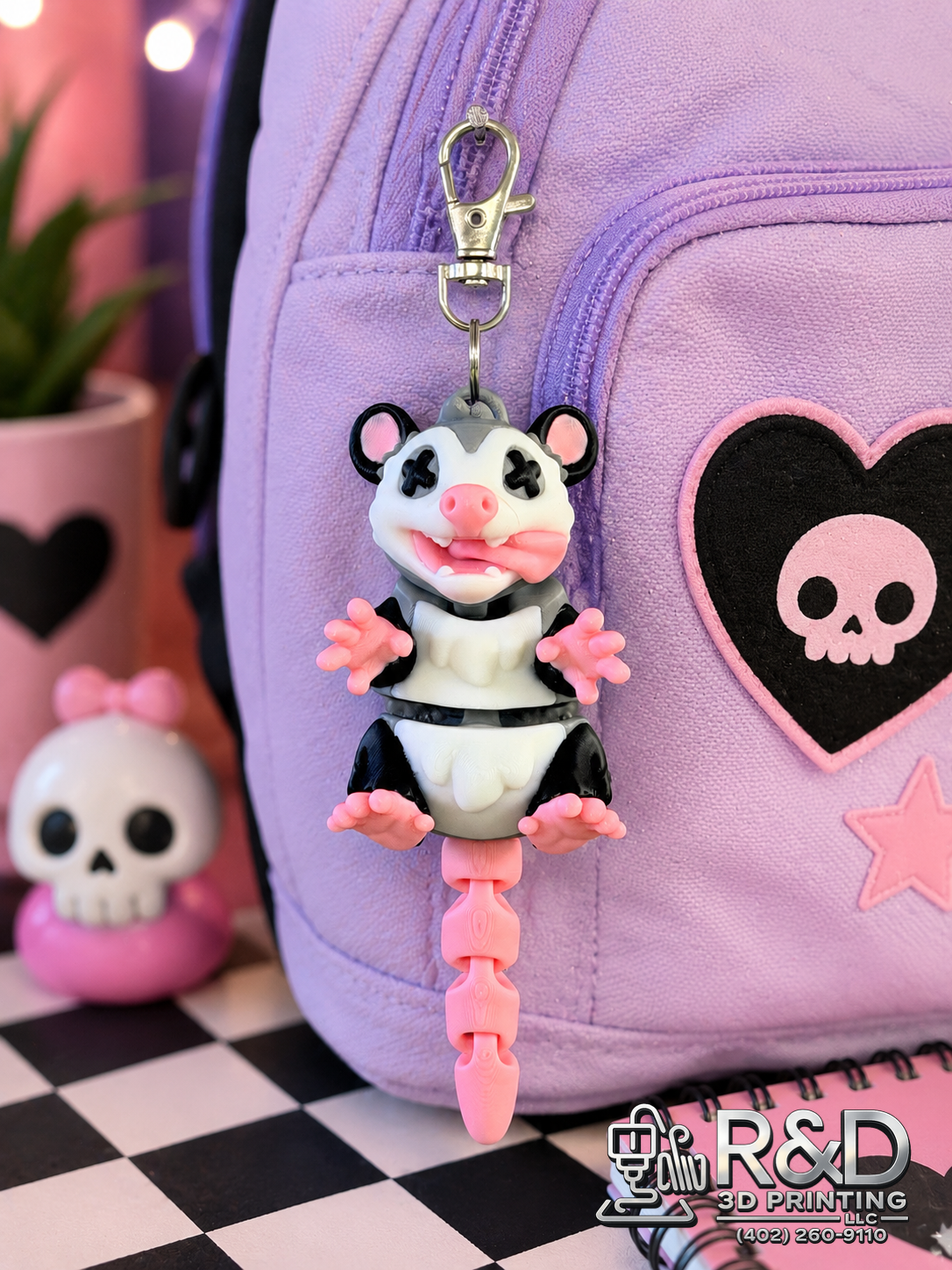 Playing Dead Possum Bag Charm