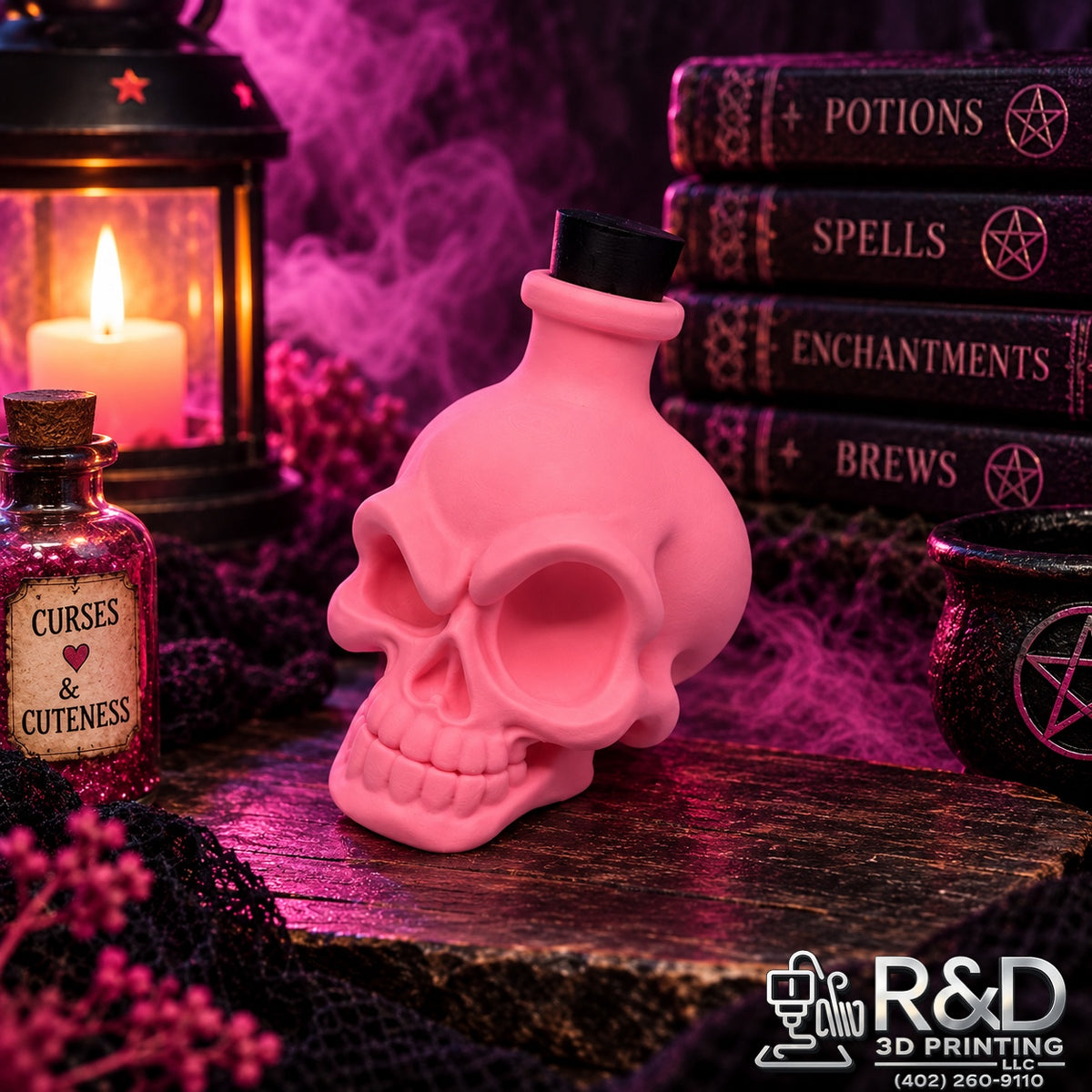 Halloween Skull Potion Bottles